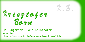 krisztofer born business card